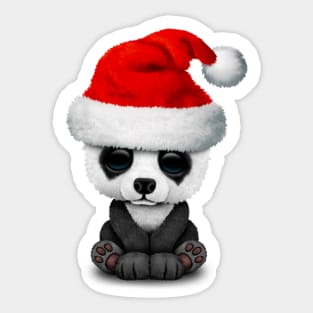 Baby Panda Bear Wearing a Santa Hat Sticker